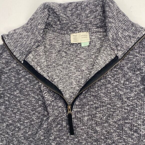 Anthropologie Saturday Sunday weekender Quarter Zip‎ Split Hem Sweatshirt Grey M - Picture 6 of 14